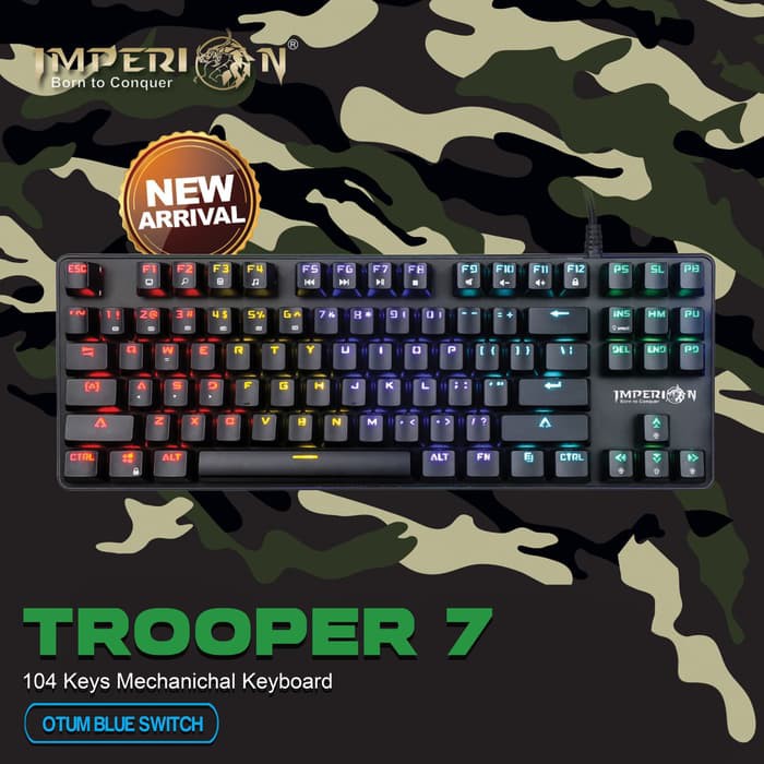 Keyboard Gaming Imperion Trooper 7 KG-M07F Mechanical, RGB original garansi resmi 1tahun