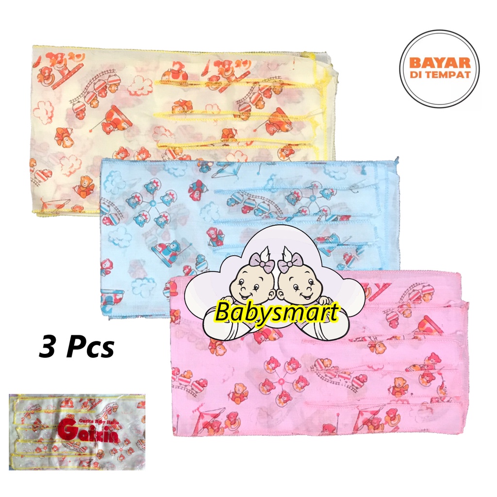 Babysmart - 3 Pcs Gurita/Grito Bayi / Anak Tali MOTIF/SABLON GAIXIN Bahan Katun