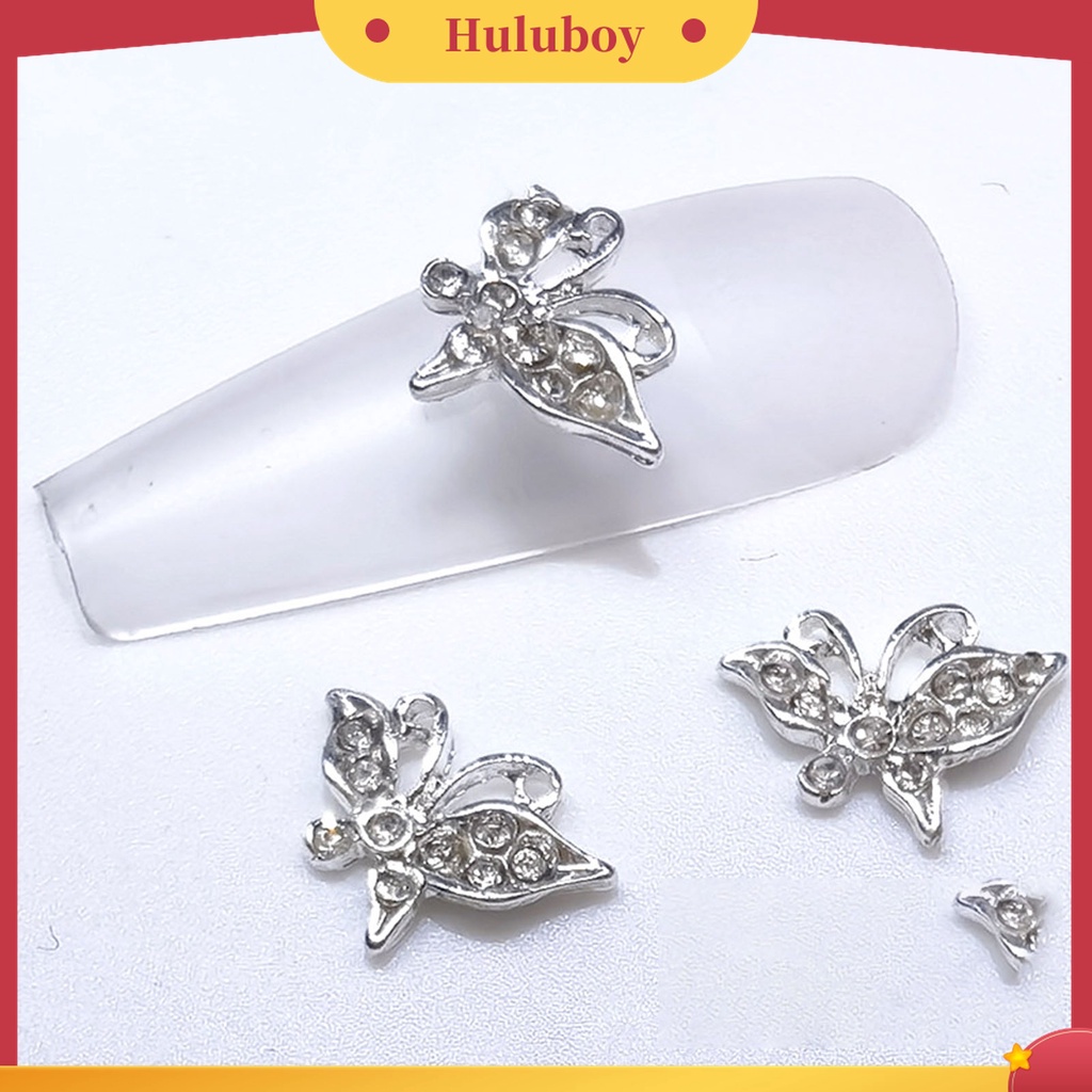 Huluboy Huluboy♡ 10pcs Charms Kuku 3D Desain Acak Untuk Salon Manicure