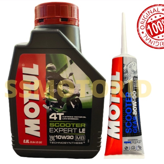 Paket Oli Mesin Motor Matic Motul Scooter Expert LE 800ML atau 0.8 L dan Oli Gardan Motul - Oli Mesi