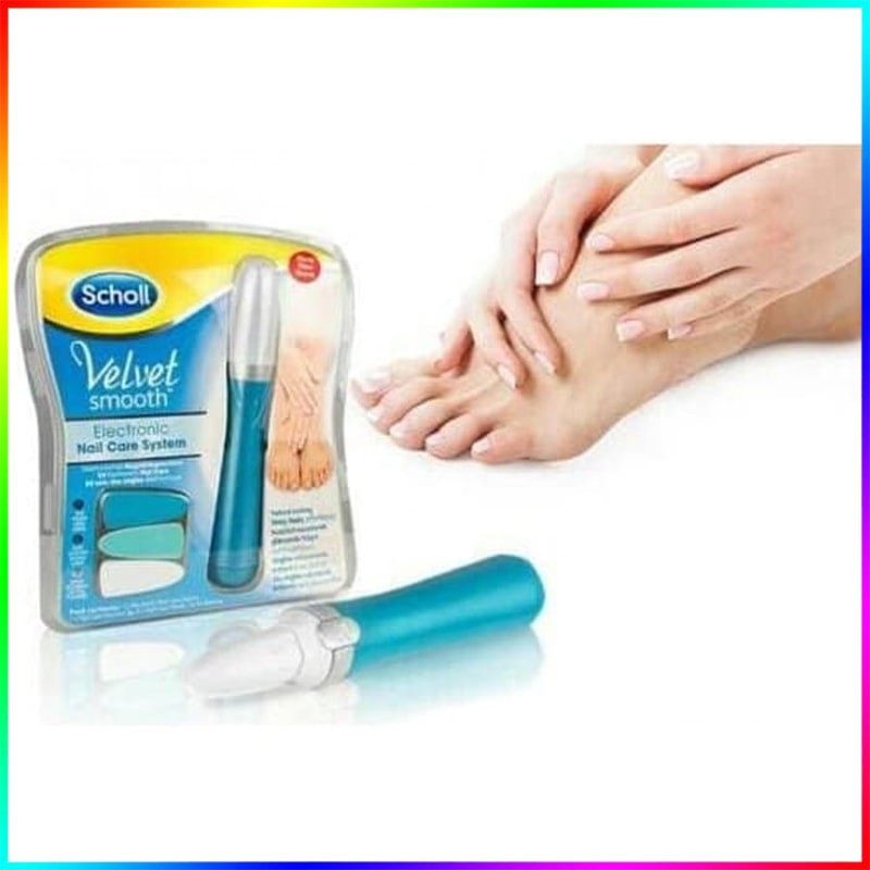 Scholl Velvet Smooth Electronic Nail Care System Perawatan Kuku Import