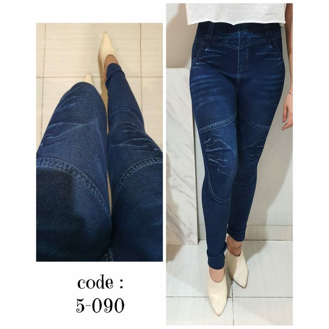 Kellia Legging, LEGGING LEBARAN SUPER CANTIK FIT XL LP 60-100 PJNG 90 BAHAN DENIM SPNDEX IMPORT TERMURAH OOTD