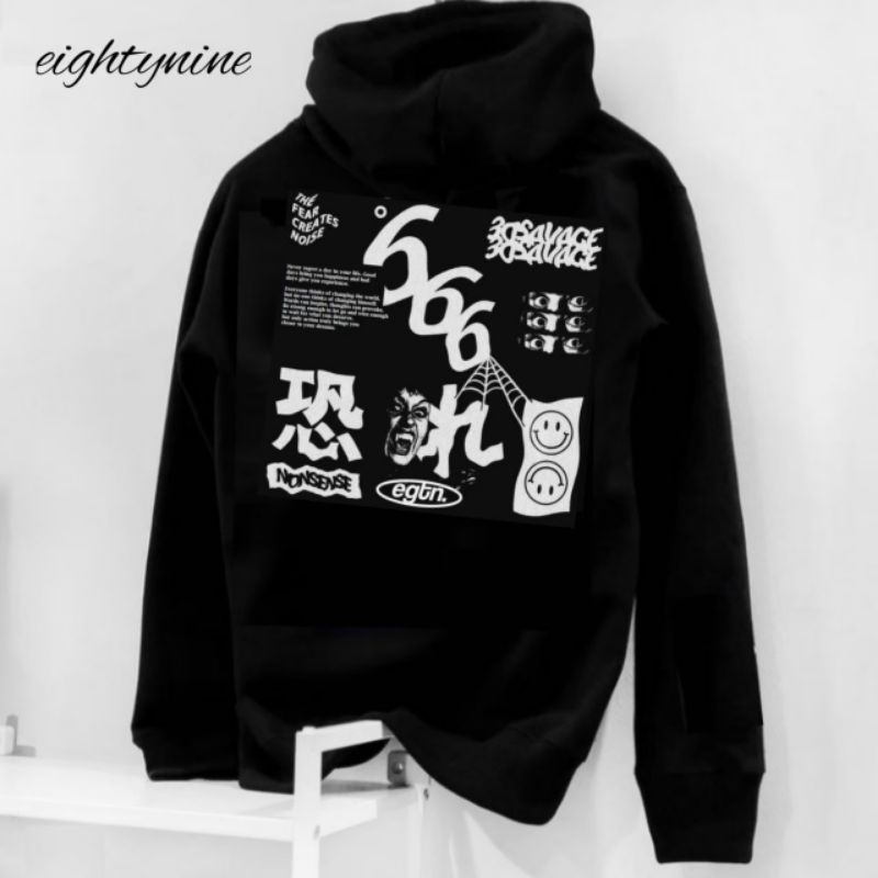 Sweater Hoodie Eighty Nine Unisex Color Black Premium