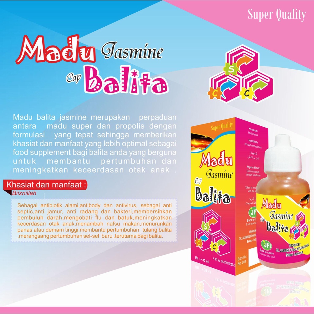 Multivitamin Bayi Madu Bayi Jasmine Extra Propolis Vitamin Baby Vitamin Bayi Nafsu Makan Vitamin
