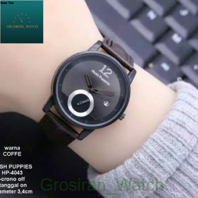 Jam Tangan Pria Wanita Hush Puppies HP-21 Tanggal Aktif Tali Kulit [G_W]