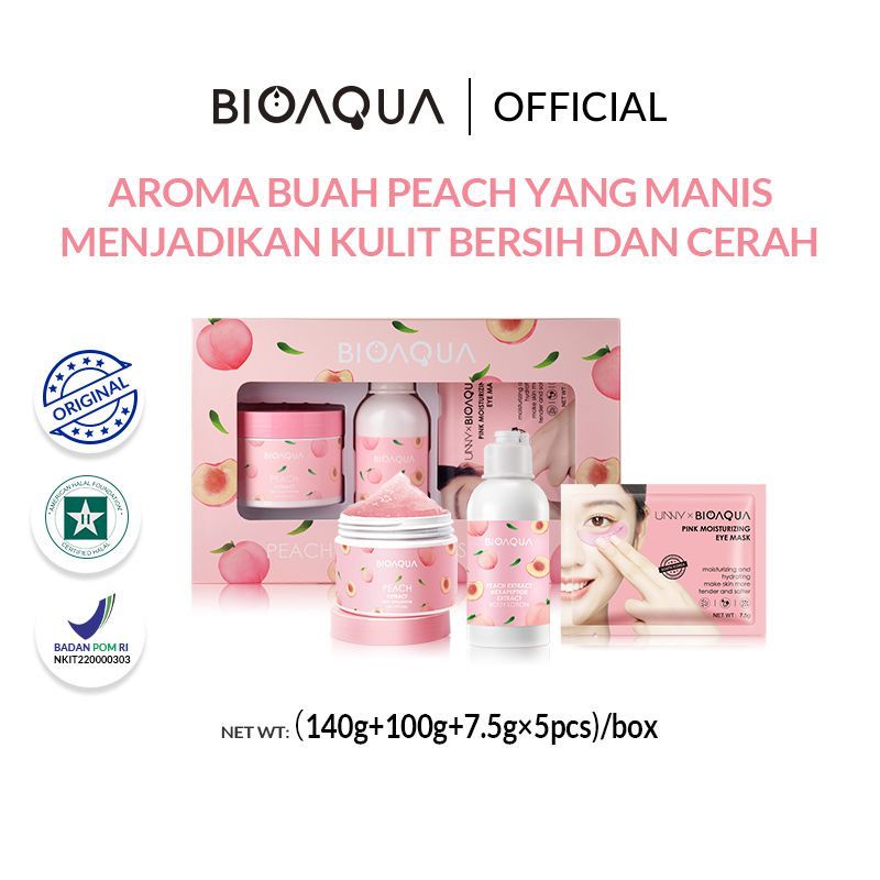 ✨ AKU MURAH ✨ BIOAQUA Peach Body Care Series Set 140g+100g+7.5g*5