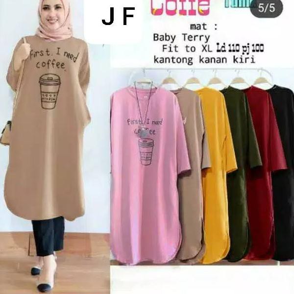 Siap Kirim.. JF tunik coffe tunik muslim tunik jumbo tunik tebal