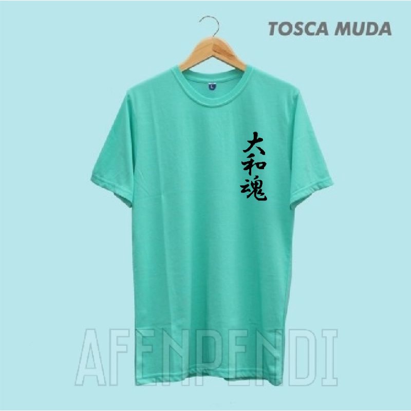 BAJU KAOS PRIA UKURAN S M L XL XXL XXXL 大和魂 HURUF MANDARIN