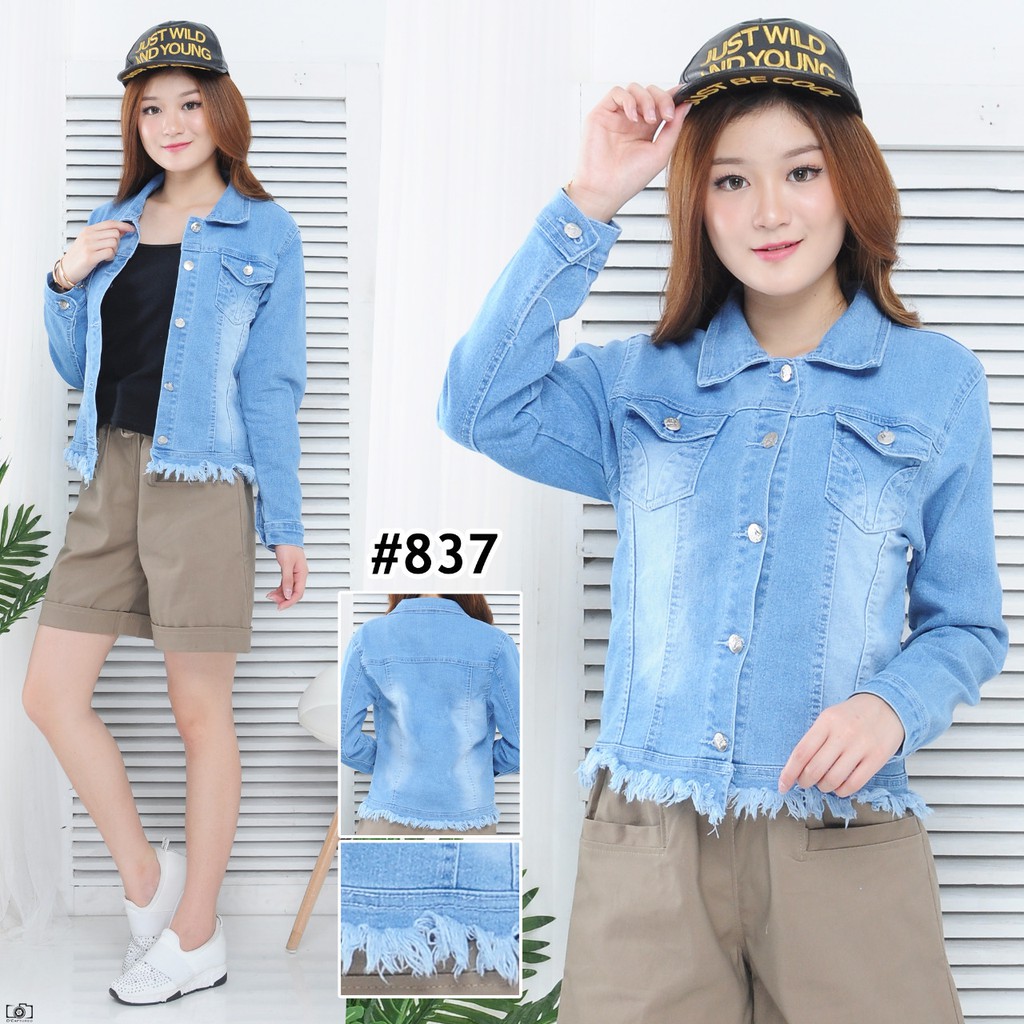 Bella Jaket / Biondy Jaket Jeans / Crop Jeans / Vintage Jaket Jeans Wanita