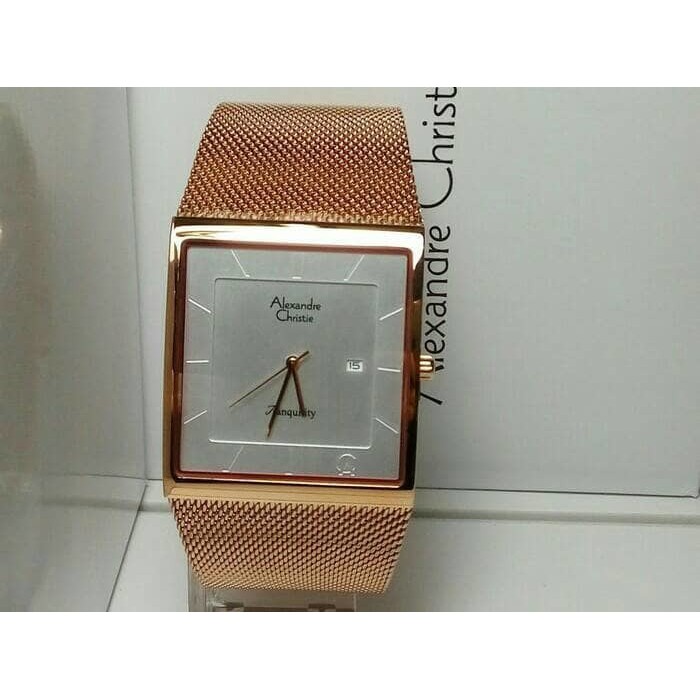 Jam tangan pria alexandre christie original AC 8333MD FULL ROSEGOLD