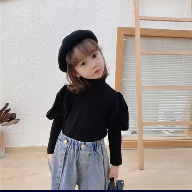 atasan lengan panjang tangan balon model korea style