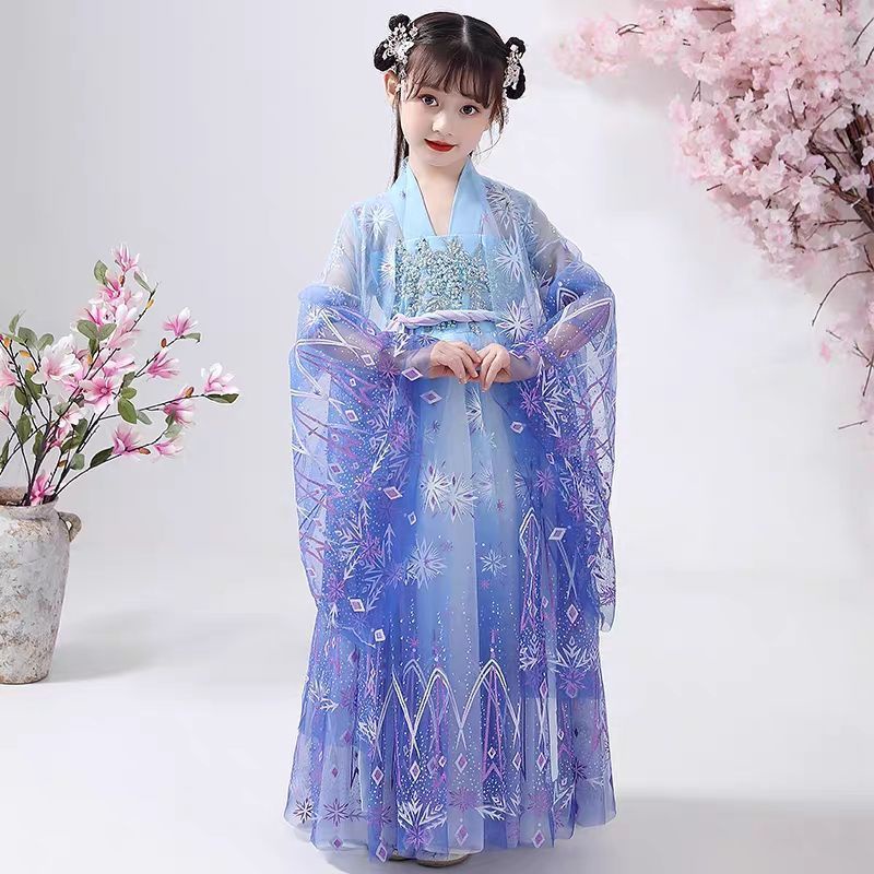 Children's Hanfu girls' summer clothes Chinese style children's clothes Tang clothes super FAIRY DRE