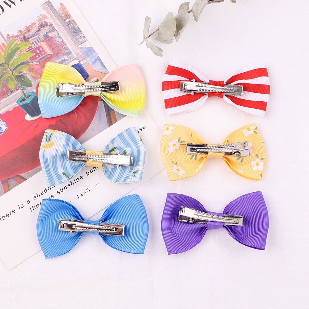 (Pimenova) Jepit Rambut Pita Basic Kotak Kotak Hairclip Ribbon Simple