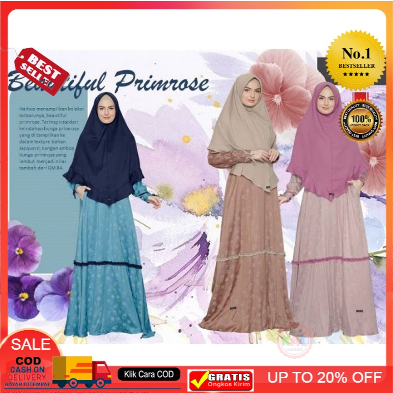 Baju Gamis HaiTwo Gm 084 | Gm 84 | Gamis Dewasa | Gamis Syar'i | Original Haitwo Gm084 | Gm84[BISA C