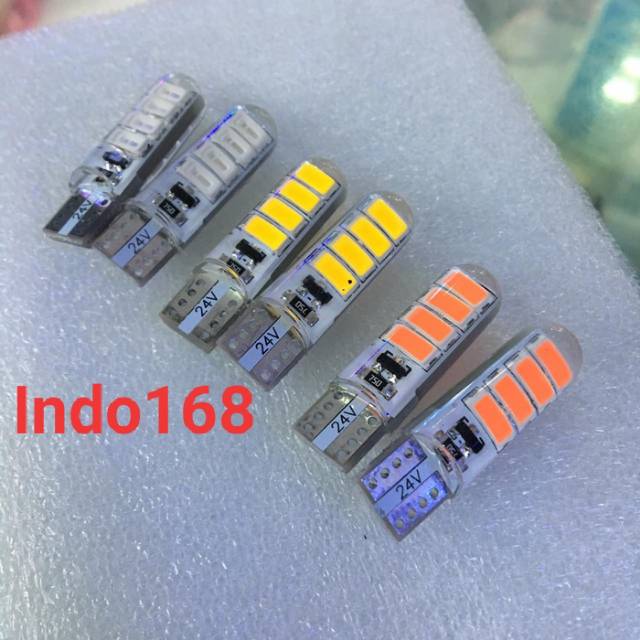 (INDO 168)Lampu T10 Truk Bis 24 Volt 8 Led Nyala Kedip