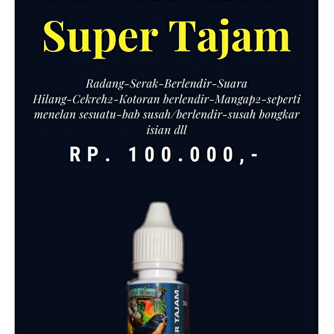 Vitamin Burung - Super Tajam Suplemenen Vitamin Obat Serak Burung