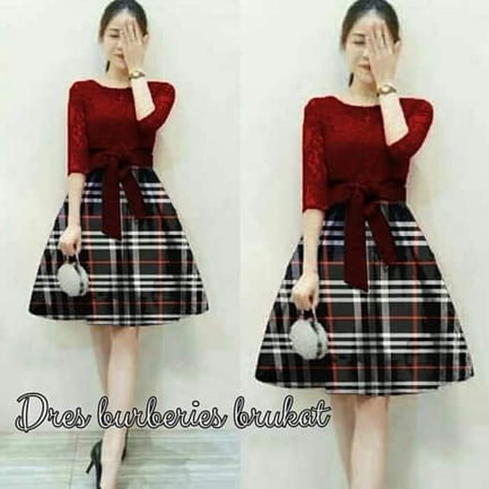 MINI DRESS BROKAT BURBERY  Terusan