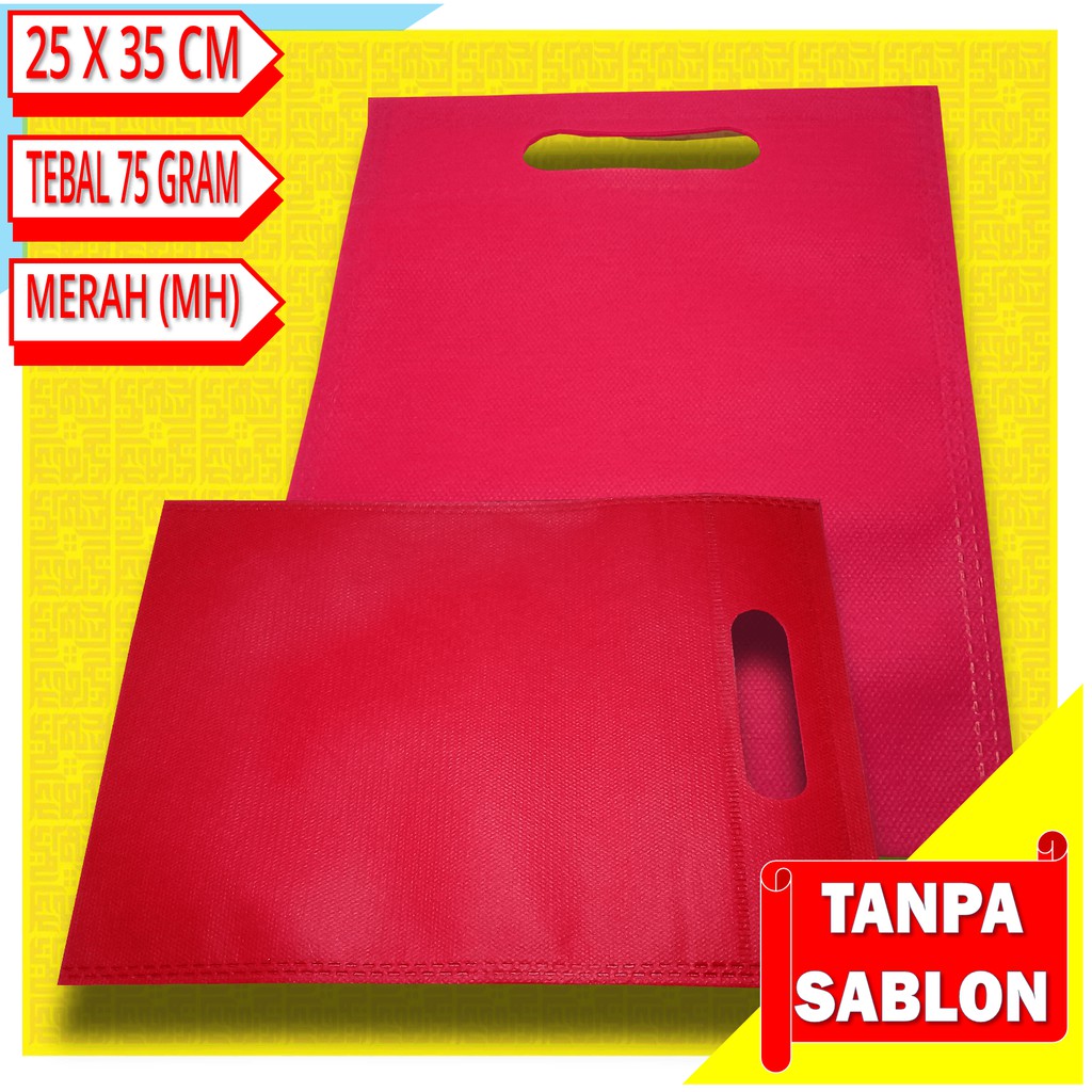 

Tas Spunbond Model Plong 25 x 35 CM Warna Merah (MH)