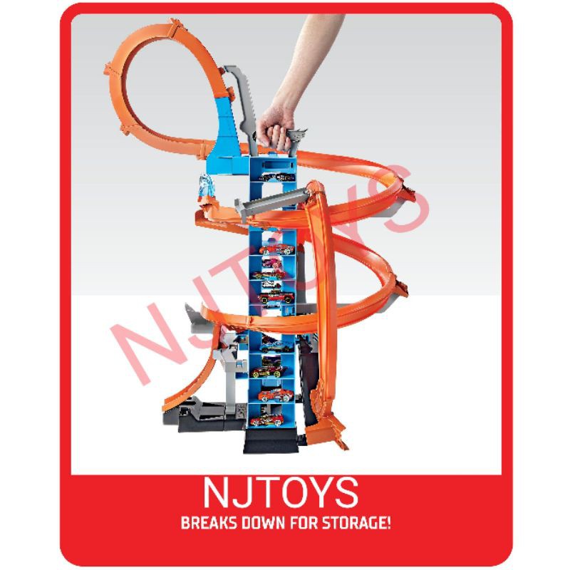 Hot Wheels Track Sky Crash Tower Trackset Mainan Trek Mobil Balap-2