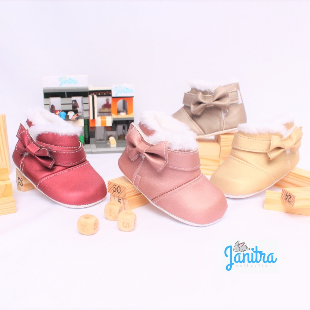 janitra baby shoes pre walker sepatu bayi gendong belajar jalan jenggel bulu