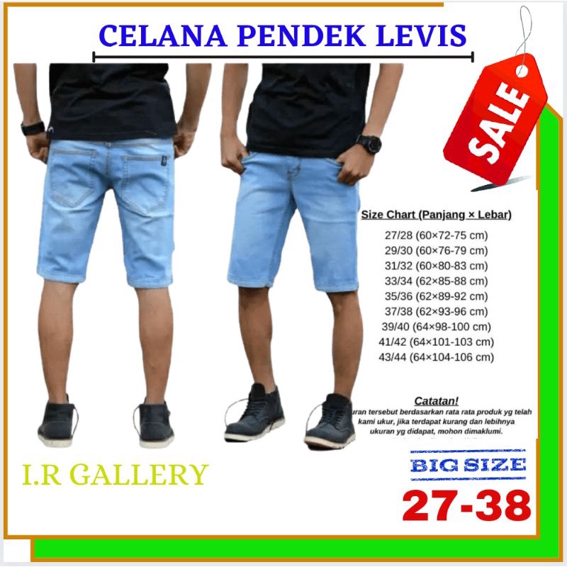 Celana Pendek Levis pria Motif lepis polos hitam distro cowok murah jumbo jeans peria sobek robek bi