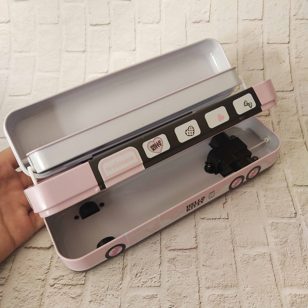 BABEE - TEMPAT PENSIL KOTAK PENSIL / PENCIL CASE HELLO KITTY / TEMPAT ALAT TULIS PINK MINIBUS