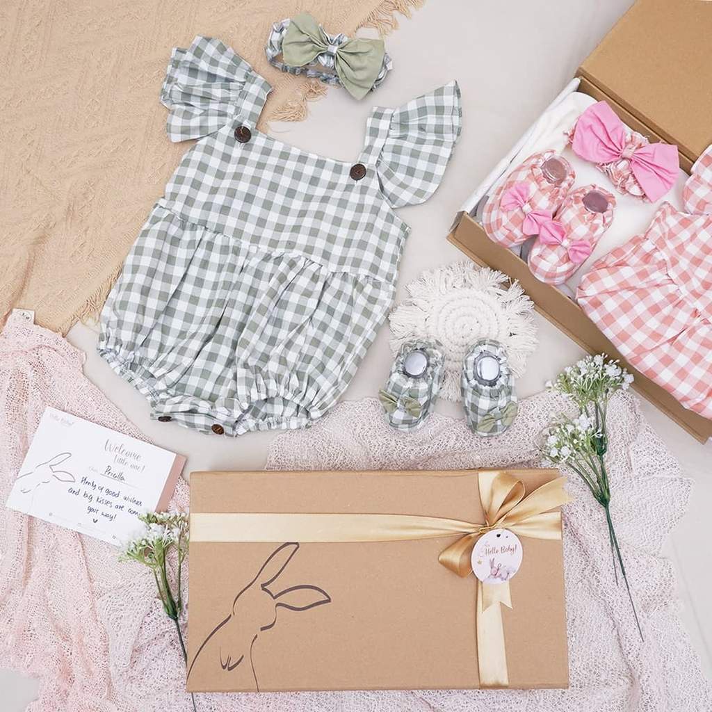 LIO035 Girls Baby Hampers 0-12 months/ Hampers bayi newborn/ Kado bayi/ baby girl gift set-Linnea Green