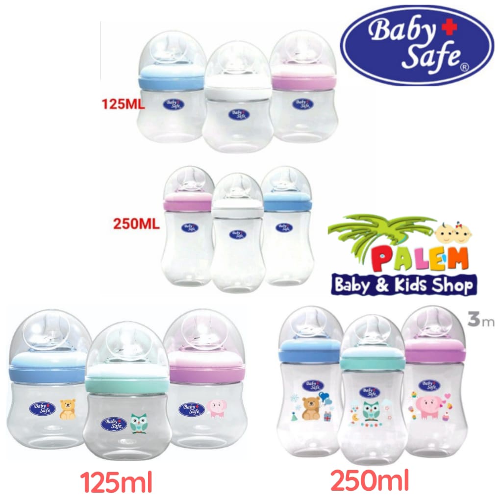 BOTOL SUSU PUTING IBU WIDE NECK BABY SAFE FEEDING BOTTLE 125ML 250ML