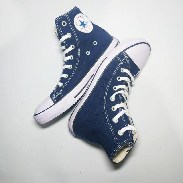 SEPATU CONVERSE HIGH + BOX / SEPATU SENIKERS TINGGI/SEPATU PRIA DAN WANITA-TINGGI Navy