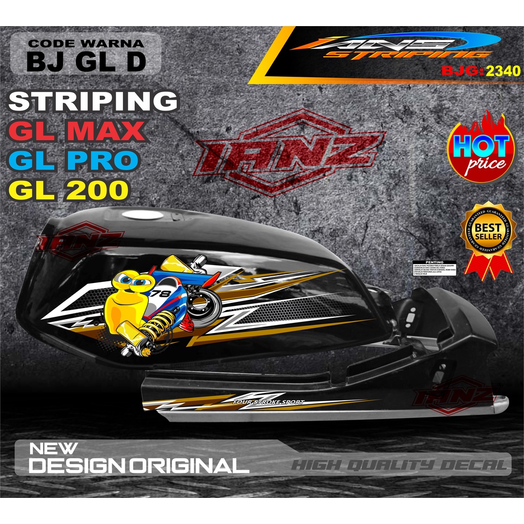 STRIPING STIKER GL PRO TERBARU / STIKER MOTOR GL TERMURAH / STRIPING MOTOR GL 100 / STIKER MOTOR