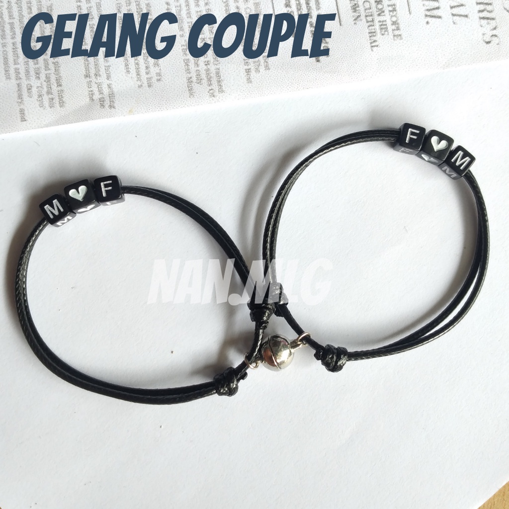 Gelang Couple Inisial Love Magnet