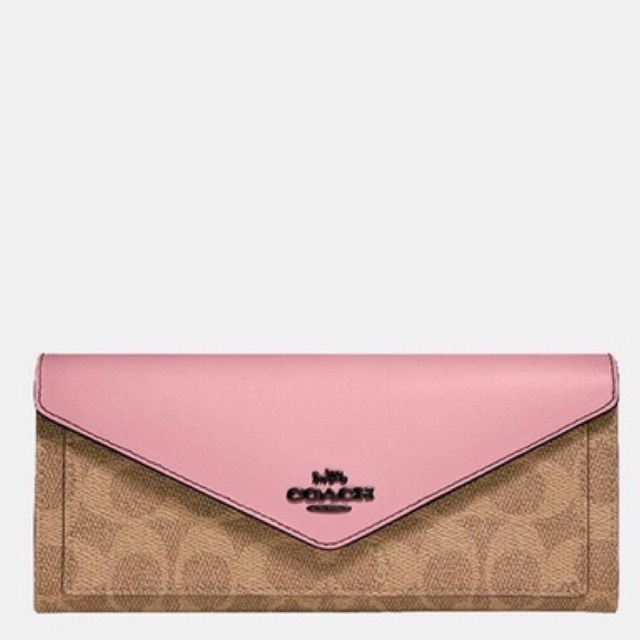 SOFT WALLET IN COLORBLOCK SIGNATURE CANVAS (COACH 31547)