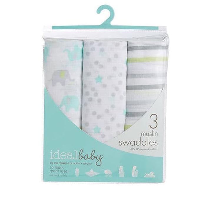 Ideal Baby- 3 muslin Swaddles