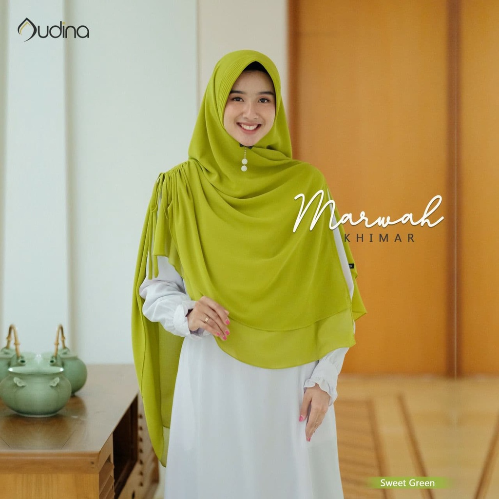 MARWAH KHIMAR ORI AUDINA JILBAB INSTAN SYARI MURAH CANTIK DUA LAYER PET ANTEM