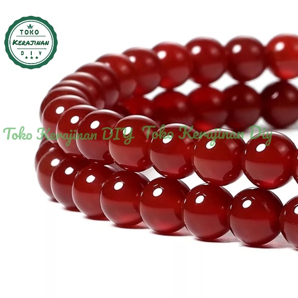 Bahan Gelang Batu Alam Agate Merah 6mm 8mm 10mm Untuk Craft Dan DIY