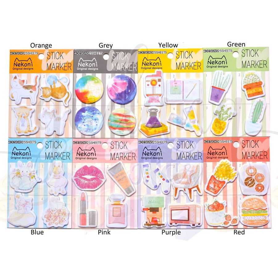 Sticky Notes Kucing Kelinci Lipstick Hamburger Unik Memo Lucu GH 301148