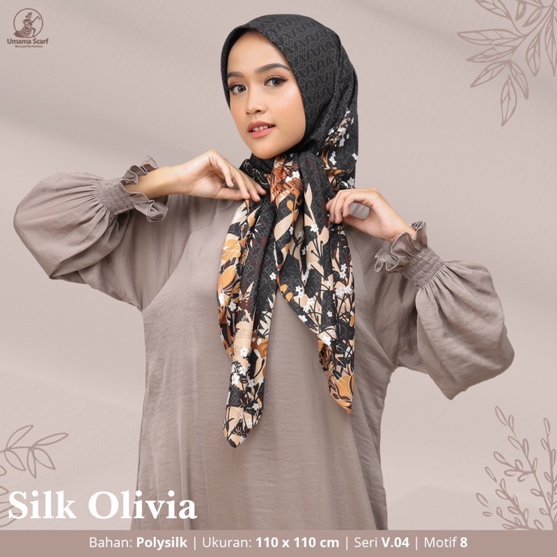 [PART 2] HIJAB SEGIEMPAT SILK OLIVIA MOTIF