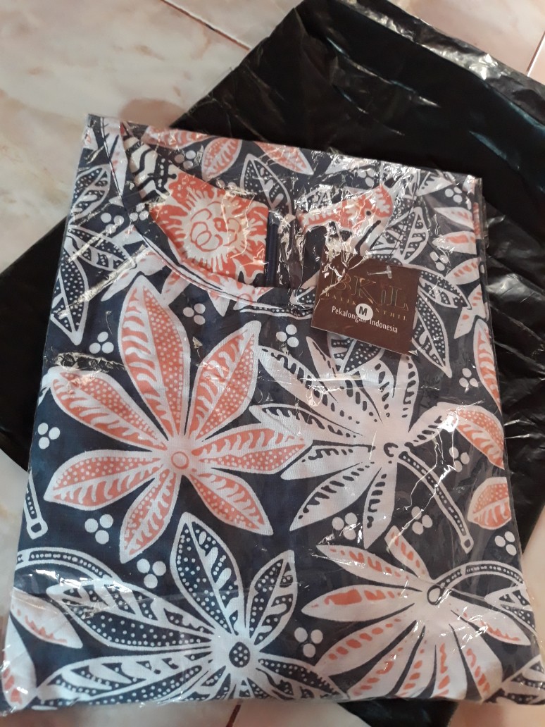 M-l-xl-xxl Batik Tunik Wanita Asj Sa Hrb026 Kenongo Pekalongan Sogan Tulis