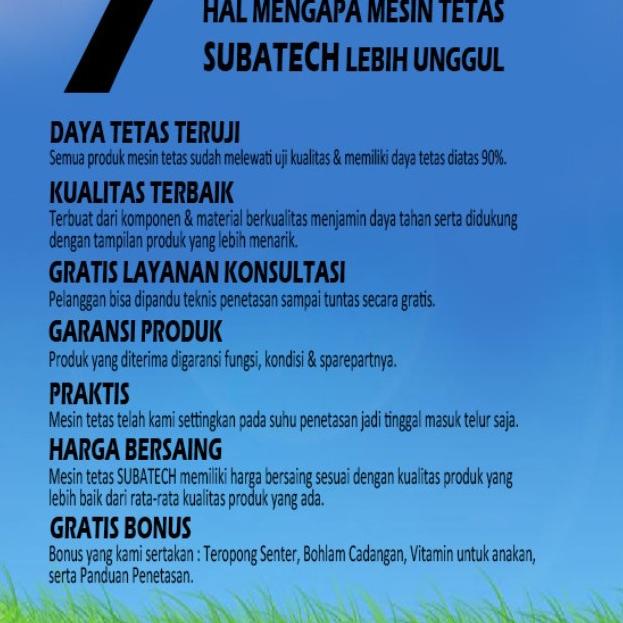 [KODE B7MLK] SUBATECH SO 9 Mesin Tetas Telur Semi Otomatis Mini Penetas Telur Otomatis