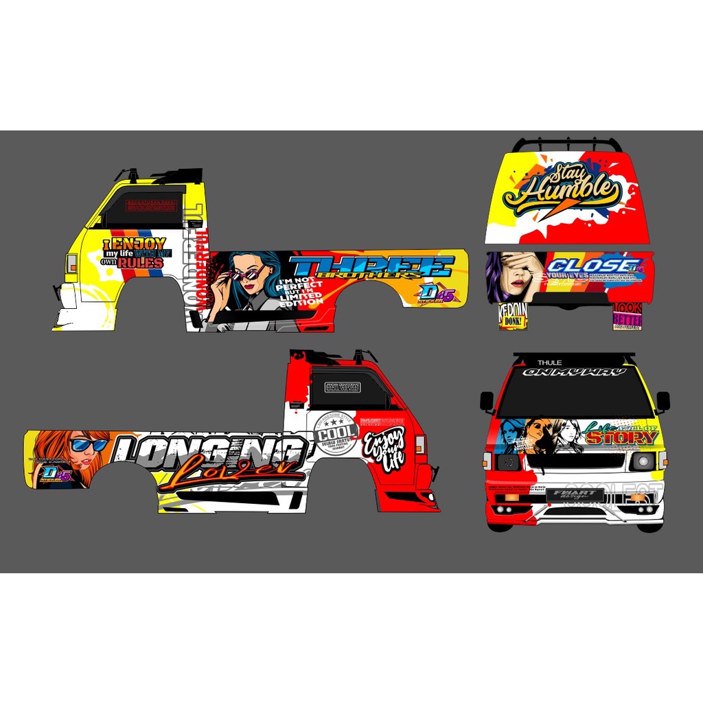 STICKER MOBIL PICK UP L300 VARIASI KEREN
