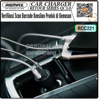 Original REMAX Qualcomm QC3.0 Retour Car Charger Series 2 USB 2.4A