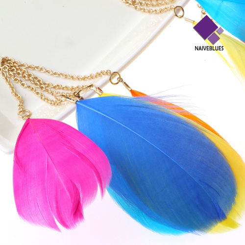 Anting Kait Juntai Panjang Handmade Warna Kontras Gaya Bohemian Untuk Wanita