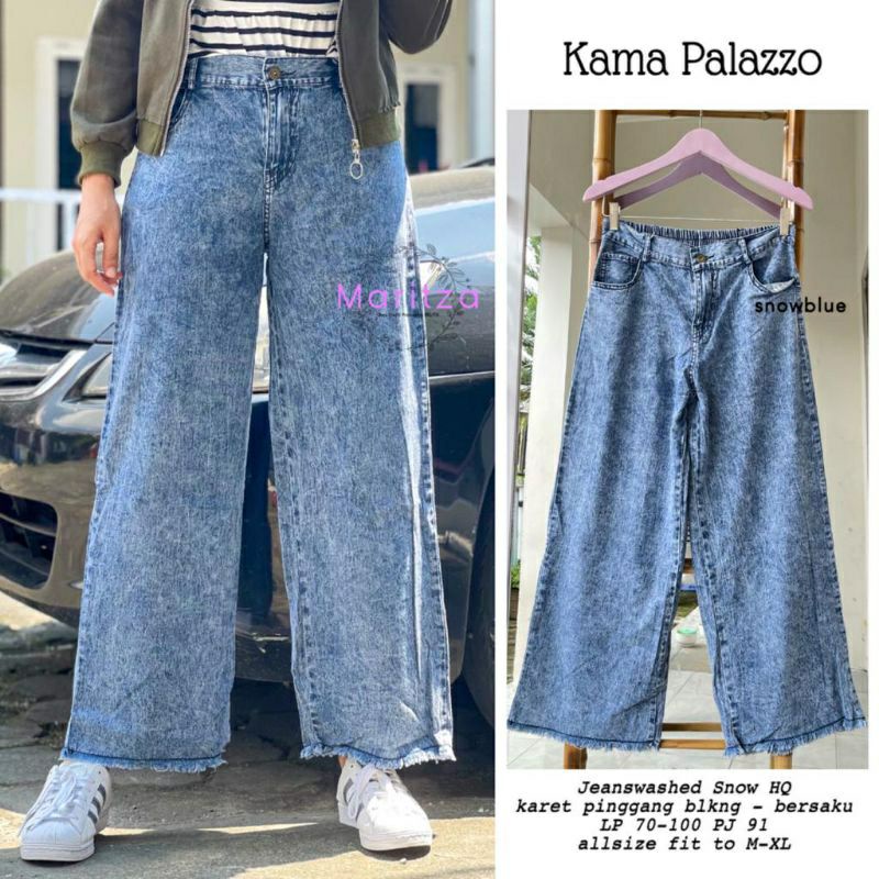 Celana Kulot Jeans Wanita Denim Premium Bawahan Wanita Murah-4