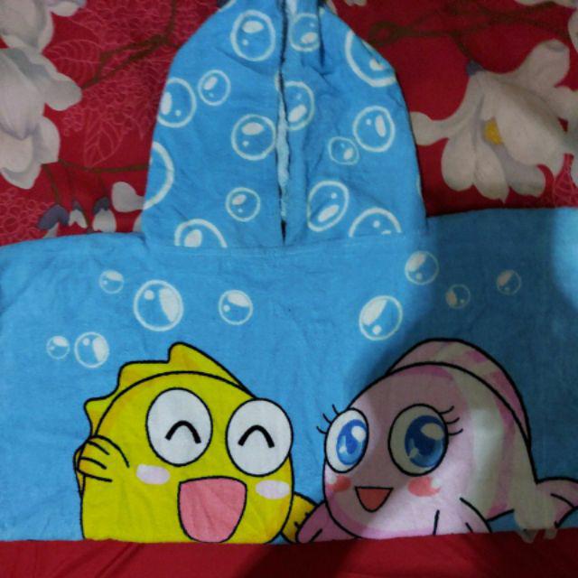 Clearance Sale Handuk Topi Poncho Baby Fish Karakter Lucu