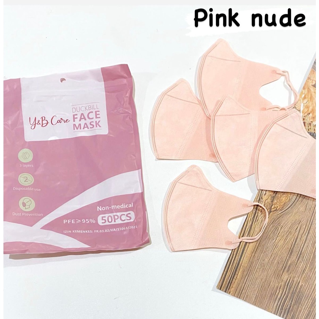 Duckbill Y&amp;B Y B  YNB Care Garis FaceMask Warna Hitam Putih Abu Mirip Sensi Isi 50 pcs per pack/Y&amp;B - MASKER DUCKBILL EARLOOP 3PLY GARIS WARNA WARNI 50PC