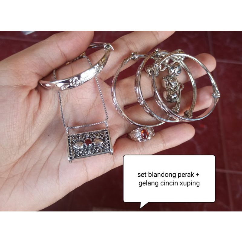 set gelang bayi xuping liontin perak asli