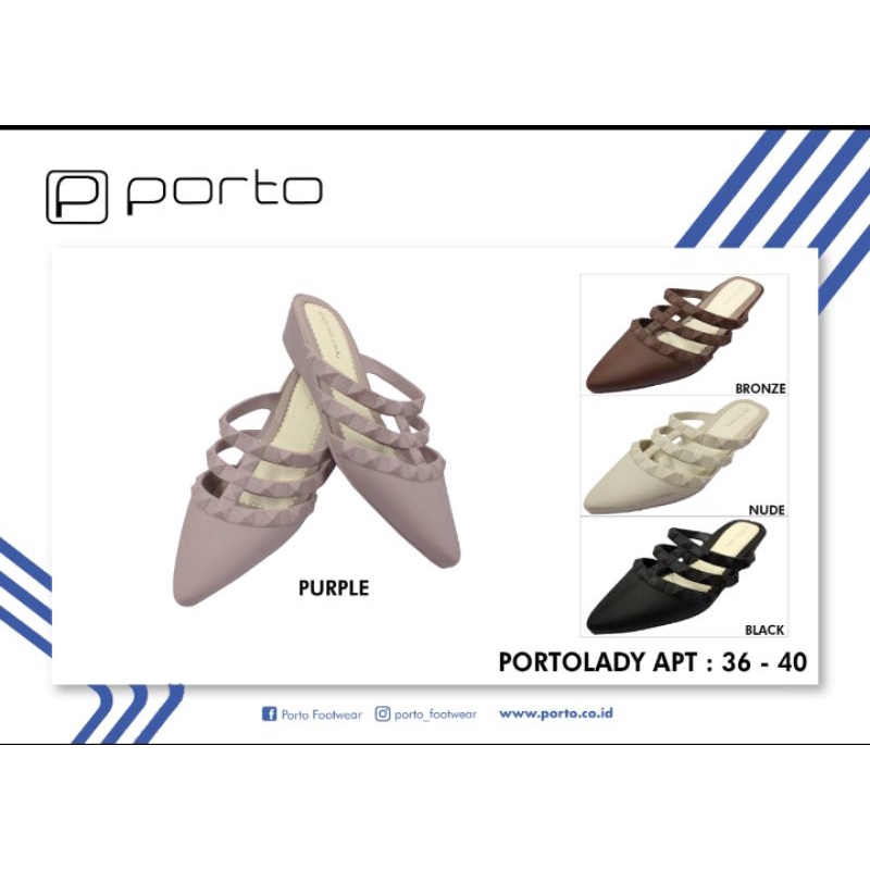 Sandal selop Wanita PORTOLADY terbaru, Wedges motif APT porto,Sandal selop wanita nyaman