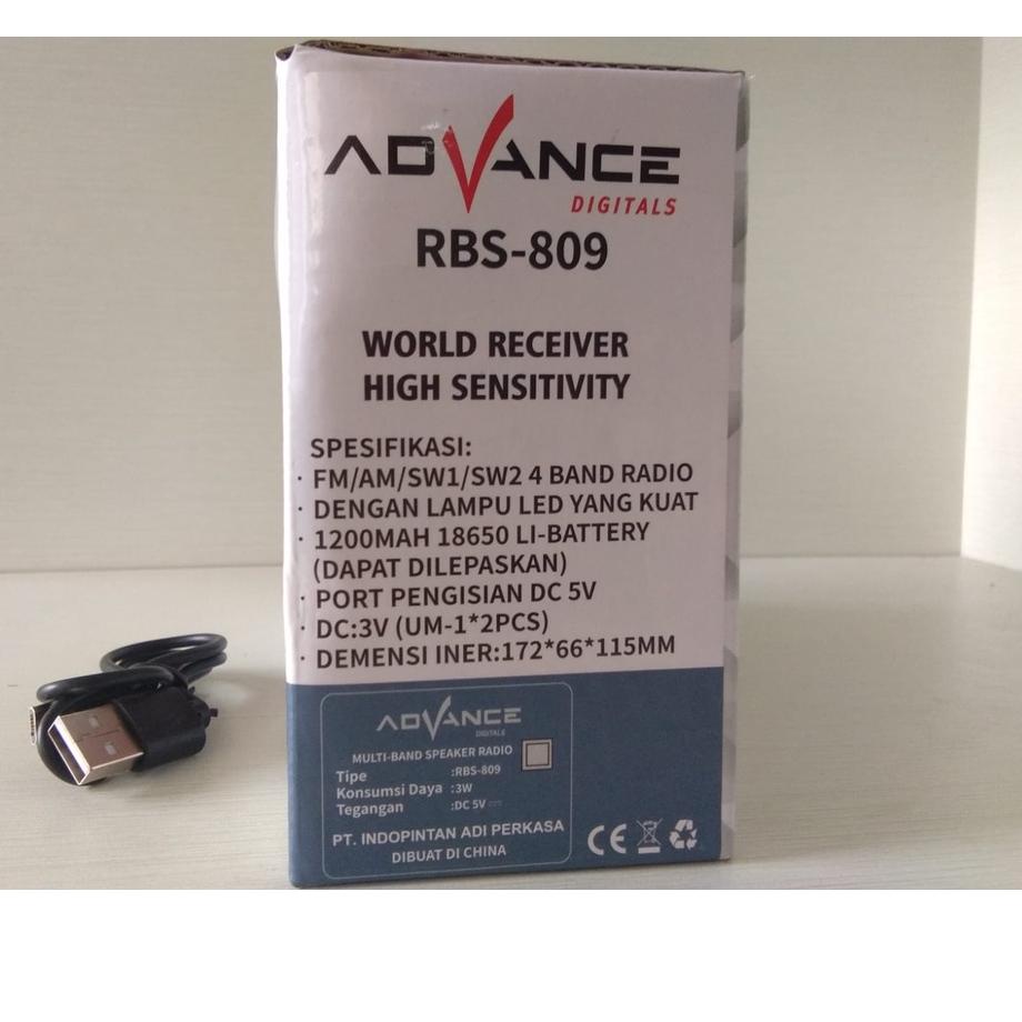 (PALING DICARI) Advance Radio RBS-809 / RBS809 FM / AM / SW1 / SW2 4 BAND RADIO / Radio Jadul + Sent