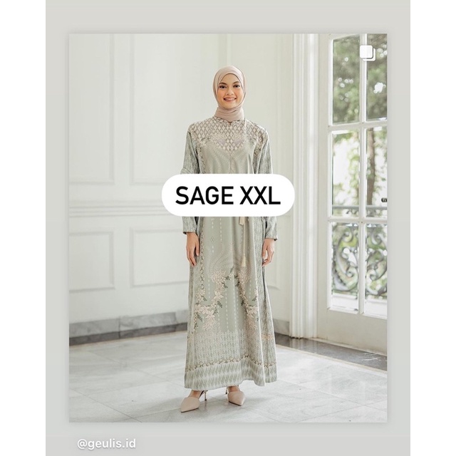 Gaudy Dress Sage Size XXL by Geulis