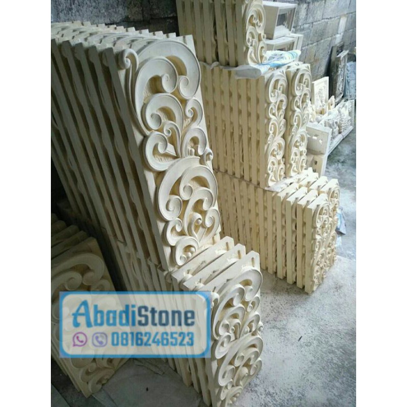 relief batu alam ukiran clasik motif ornamen batu paras jogja hiasan dinding